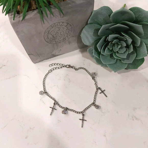 Cross Charm Anklet - Picture 1 of 2